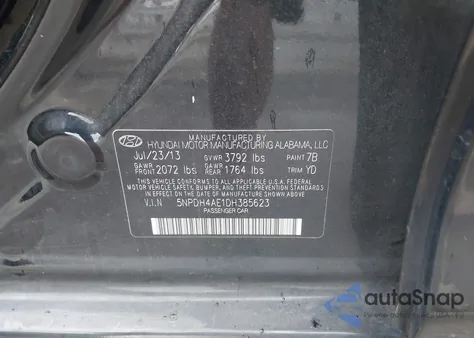 2013 Hyundai Elantra Gls from USA, damaged, VIN 5NPDH4AE1DH385623